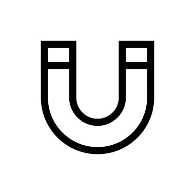 minimalist vektör illüstrasyonu, mıknatıs simgesi