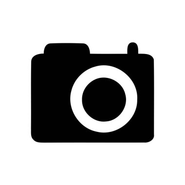 Kamera simgesi beyaz arkaplanda izole edildi