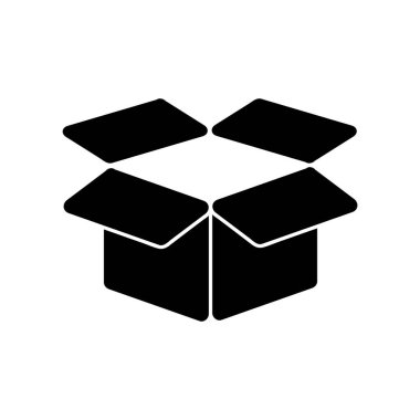 Beyaz arka plan üzerinde izole kutusu vektör simgesi