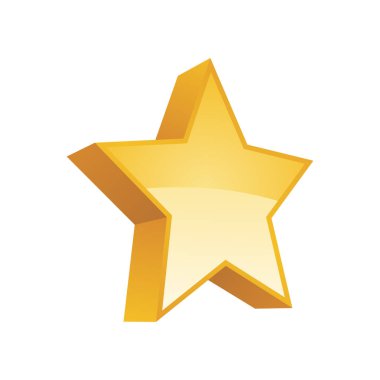 Yıldız simgesi. Beyaz arkaplanda izole edilmiş altın yıldız vektör simgelerinin düz çizimi