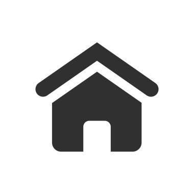 Beyaz arkaplanda izole edilmiş evin vektör simgesi