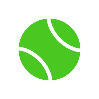 minimalist vektör illüstrasyonu, tenis topu simgesi
