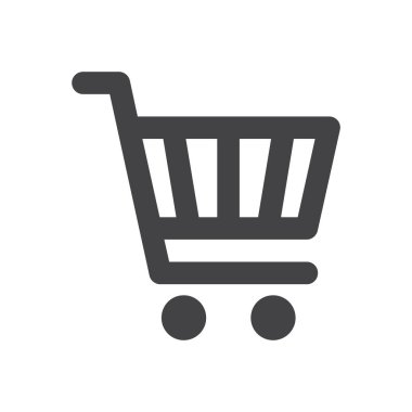 minimalist vektör illüstrasyonu, alışveriş arabası simgesi