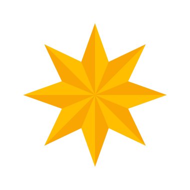 Web ve mobil uygulama tasarımınız için beyaz arkaplanda izole edilmiş yıldız simgesi vektörü, patlama logosu kavramı