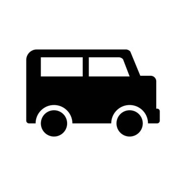 taşıma van çizgisi biçimi simgesi, vektör illüstrasyonu