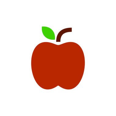 Elma ikonu çizimi. düz tasarım biçimi