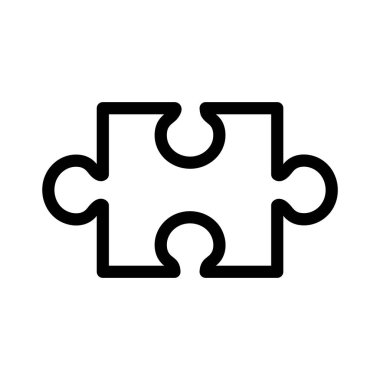 Beyaz arkaplanda bulmaca simgesi, vektör illüstrasyonu