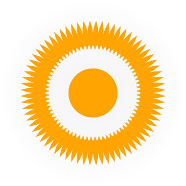 Güneş ikonu. Düz dizayn. vektör illüstrasyonu.