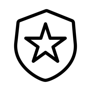 Beyaz arkaplanda izole edilmiş kalkan vektör simgesi