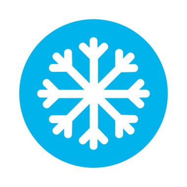 Beyaz kar tanesi simgesi. Vektör çizim.