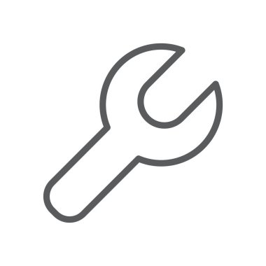 İngiliz anahtarı simgesi, beyaz arkaplanda vektör çizimi