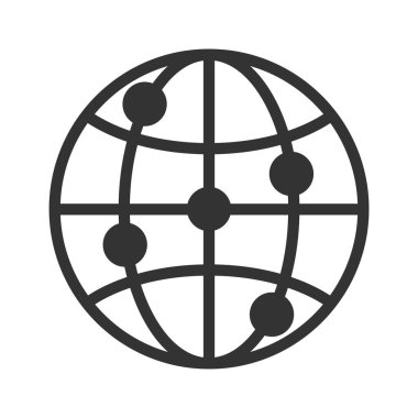 Dünya ağının vektör illüstrasyon simgesi 