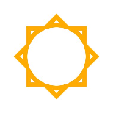 Güneş ikonu. Ağ için altın çiçek vektör simgelerinin düz çizimi