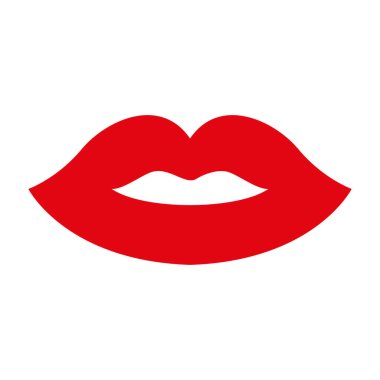 minimalist vektör illüstrasyonu, dudak simgesi