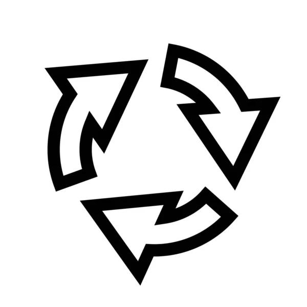 Recycle Icon Vector Diisolasi Latar Belakang Putih Logo Konsep Tanda - Stok Vektor