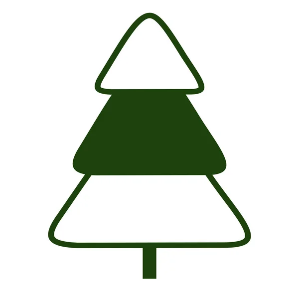 Weihnachtsbaum Symbol Flache Vektor Illustration Design — Stockvektor