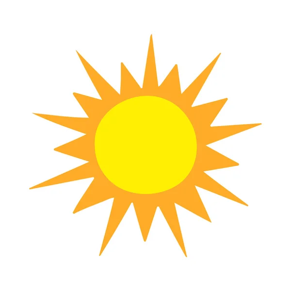 Güneş ikonu. Beyaz arkaplanda izole edilmiş hava vektörü simgelerinin düz çizimi