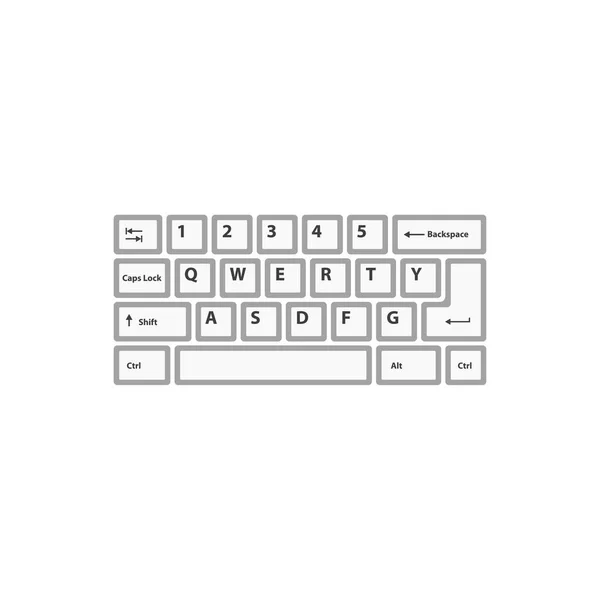Μινιμαλιστική Διανυσματική Απεικόνιση Πληκτρολογίου Λευκό Φόντο — Διανυσματικό Αρχείο