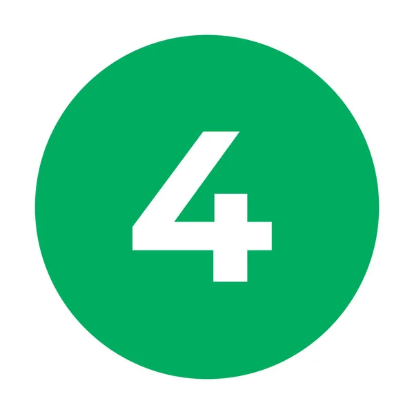 Quatre Nombre Icône Illustration Isolé Vecteur Signe Symbole — Image vectorielle