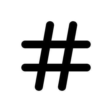 hashtag simgesi vektörü web ve mobil uygulama tasarımı için beyaz arkaplanda izole edilmiş, ses logosu kavramı