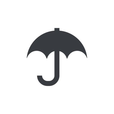 şemsiye simgesi, düz vektör çizim tasarımı