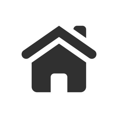 Beyaz arkaplanda izole edilmiş evin vektör simgesi