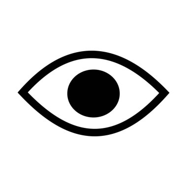 Göz simgesi, düz vektör çizimi tasarımı