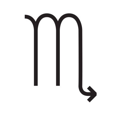 Akrep simgesi beyaz arkaplanda izole edilmiş moda tarzında