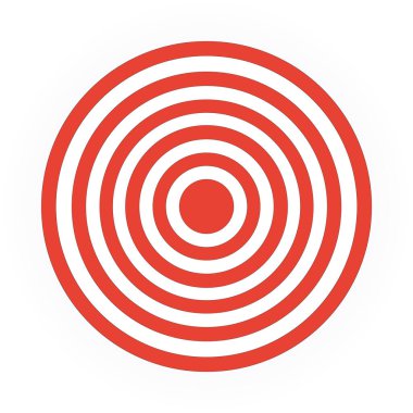 hedef simgesi. Ağ için kırmızı ok vektör düğmesinin düz çizimi