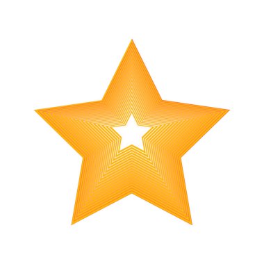 Yıldız simgesi. Beyaz arkaplanda izole edilmiş altın yıldız vektör simgelerinin düz çizimi