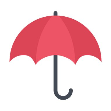 şemsiye simgesi, düz vektör çizim tasarımı