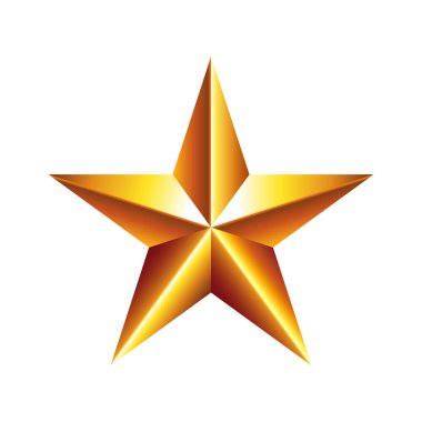 Altın yıldız simgesi. Vektör çizimi