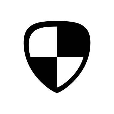 Beyaz arkaplanda izole edilmiş kalkan vektör simgesi