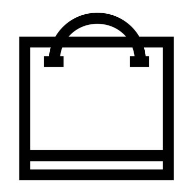 minimalist vektör illüstrasyonu, alışveriş poşeti simgesi