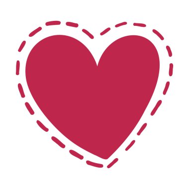 Arka planda kalp ikonu var. Aşk logosu kalp çizimi.