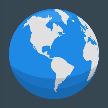 Dünya haritası simgesi. vektör illüstrasyonu