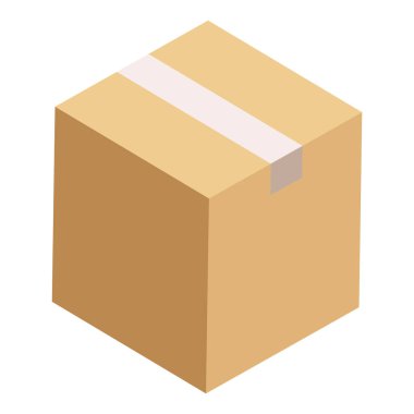 Bir karton kutunun vektör illüstrasyonu