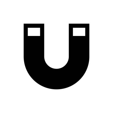 minimalist vektör illüstrasyonu, mıknatıs simgesi