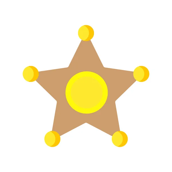 Sheriff Star Icon Flat Illustration Police Badge Vector Icons Web — Vetor de Stock