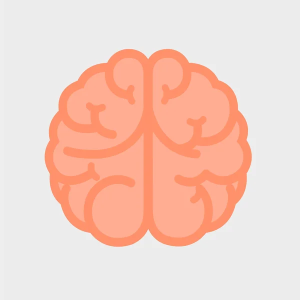 Ilustración Vectorial Minimalista Icono Cerebral — Vector de stock