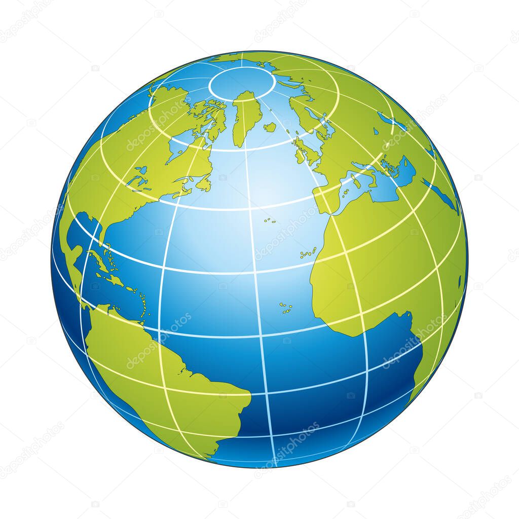world map globe vector illustration.