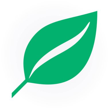 minimalist vektör illüstrasyonu, yeşil yaprak simgesi