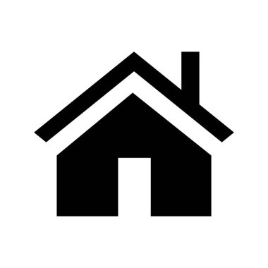 Beyaz arkaplanda izole edilmiş evin vektör simgesi