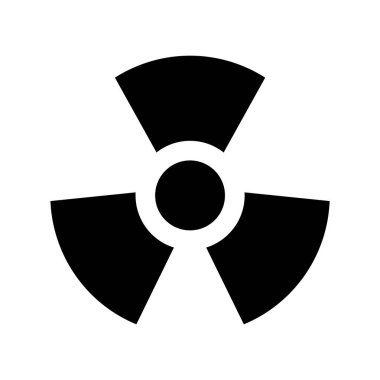 Minimalist vektör illüstrasyonu, radyasyon simgesi