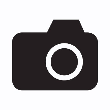 Kamera simgesi beyaz arkaplanda izole edildi