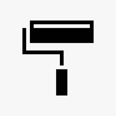 minimalist vektör illüstrasyonu, boya silindiri simgesi