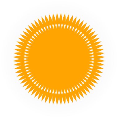 Güneş ikonu. soyut vektör logosunun düz çizimi