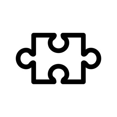 Beyaz arkaplanda bulmaca simgesi, vektör illüstrasyonu