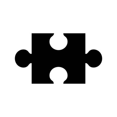 Beyaz arkaplanda bulmaca simgesi, vektör illüstrasyonu