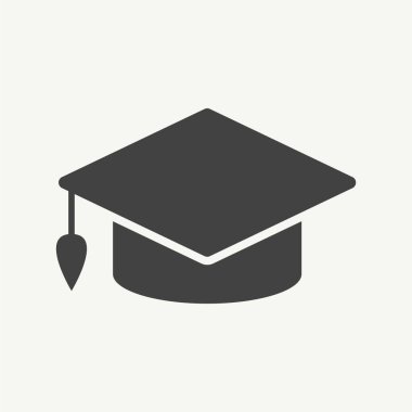 mezuniyet şapka simgesi vektör illüstrasyon tasarımı 